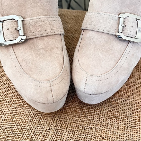 Vince Camuto Grinilia Suede Platform Block Heel Loafers Size 11 - Picture 7 of 13